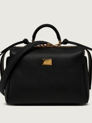 Dolce & Gabbana Skórzany kuferek Vittoria czarny