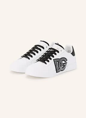 Dolce & Gabbana Sneakersy Portofino Light Strobel Z Ozdobnymi Kamykami weiss