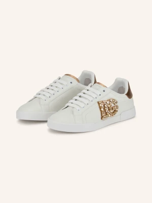 Dolce & Gabbana Sneakersy Z Kamieniami Ozdobnymi weiss