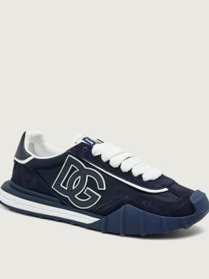 Dolce & Gabbana Sneakersy | zamsz granatowy