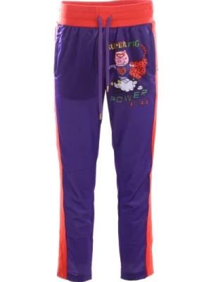 Dolce & Gabbana, Spodnie Sportowe Super Pig Purple, male,