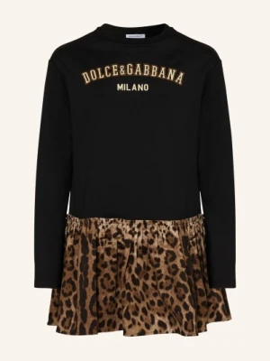 Dolce & Gabbana Sukienka Z Mieszanki Materiałów schwarz