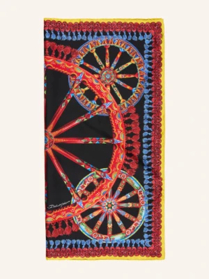 Dolce & Gabbana Szalik Jedwabny schwarz czarny