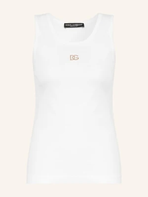 Dolce & Gabbana Top Z Kamieniami Ozdobnymi weiss