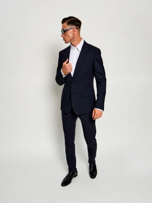 Dolce & Gabbana Wełniany garnitur | Slim Fit granatowy