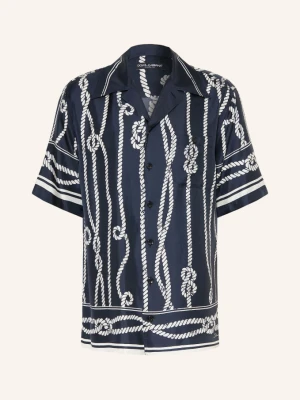 Dolce & Gabbana Wzorzysta Koszula Comfort Fit Z Jedwabiu blau