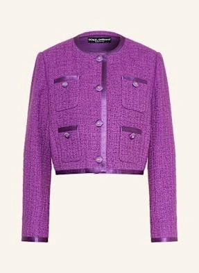 Dolce & Gabbana Żakiet Pudełkowy Z Bouclé lila
