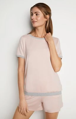 Domowy T-shirt w kolorze różowym/szarym z efektem melanżu Joop
