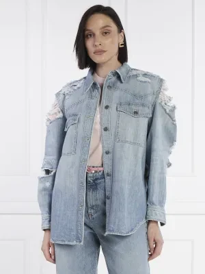 DONDUP - made in Italy Jeansowa koszula | Oversize fit