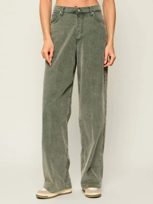 DONDUP - made in Italy Spodnie Dakota | Loose fit | sztruks zielony