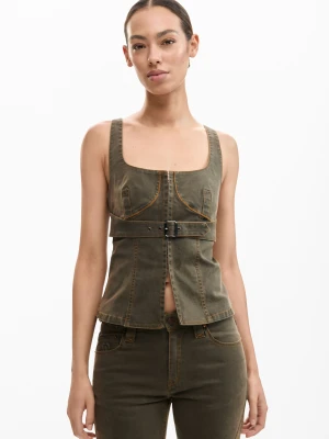 Dopasowana bluzka na ramiączkach Desigual