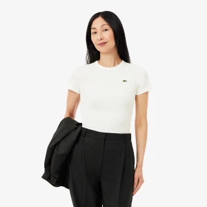 Zdjęcie produktu Dopasowana damska koszulka z bawełny organicznej Lacoste