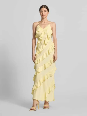 Dopasowana długa sukienka z falbanami model 'ICELYN' Vero Moda