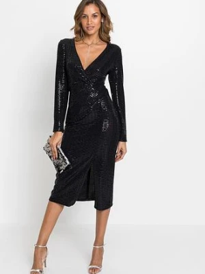 Dopasowana do figury sukienka z cekinami bonprix