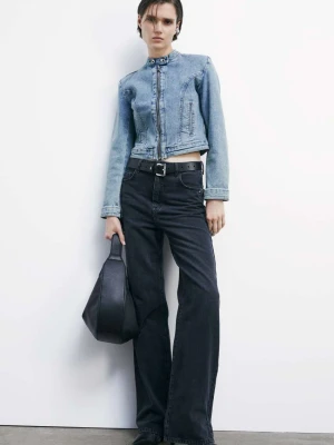 Dopasowana jeansowa kurtka biker PATRIZIA PEPE