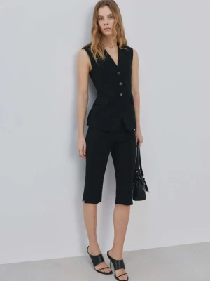 Dopasowana kamizelka garniturowa czarny - Kobieta - - MANGO