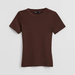 Dopasowana koszulka ULTRAFLEX z okrągłym dekoltem brązowa House