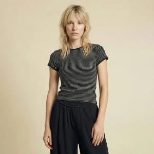 Dopasowana koszulka w paski czarna House