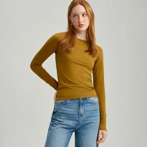 Dopasowana koszulka z długim rękawem brązowa House