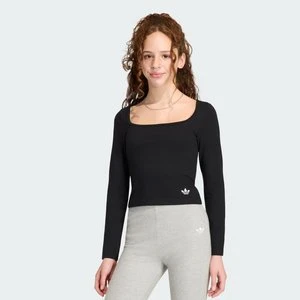 Dopasowana koszulka z długim rękawem o dopasowanym przodzie i kwadratowym dekolcie Adidas