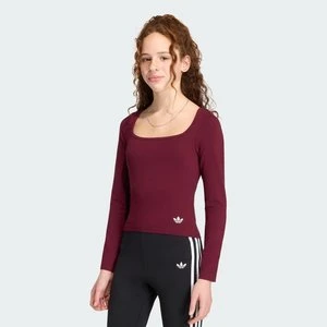Dopasowana koszulka z długim rękawem o dopasowanym przodzie i kwadratowym dekolcie Adidas