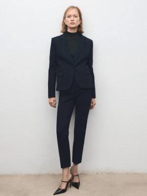 Dopasowana marynarka garniturowa ciemnogranatowy - Kobieta - - MANGO
