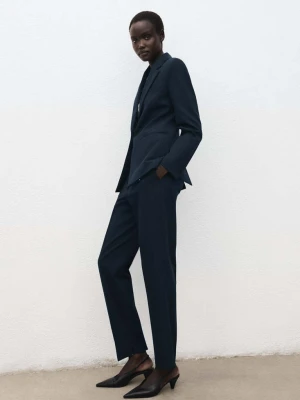 Dopasowana marynarka garniturowa ciemnogranatowy - Kobieta - - MANGO