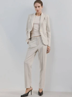 Dopasowana marynarka garniturowa jasny / pastelowy szary - Kobieta - - MANGO