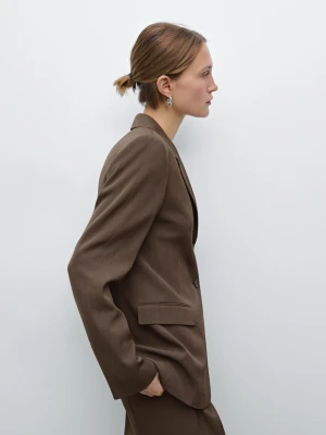 Dopasowana Marynarka Z Mieszanki Wełny - Norkowy - - Massimo Dutti - Kobieta