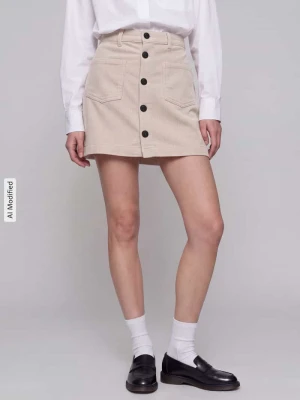 Dopasowana spódnica mini z mieszanka bawełny model 'AMAZING' Only Złamany biały
