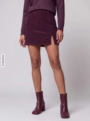 Dopasowana spódnica mini z mieszanki bawełny model 'LULA' Vero Moda Ciemnoczerwony