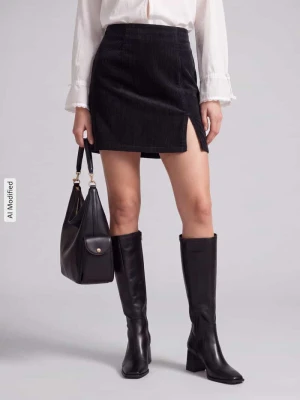 Dopasowana spódnica mini z mieszanki bawełny model 'LULA' Vero Moda Czarny