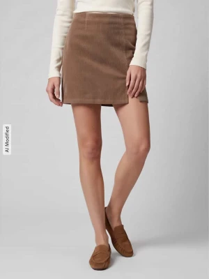 Dopasowana spódnica mini z mieszanki bawełny model 'LULA' Vero Moda Piaskowy