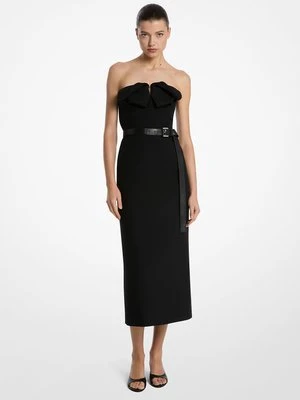 Dopasowana sukienka bez ramiączek z wełnianej gabardyny inspirowana origami MICHAEL KORS COLLECTION