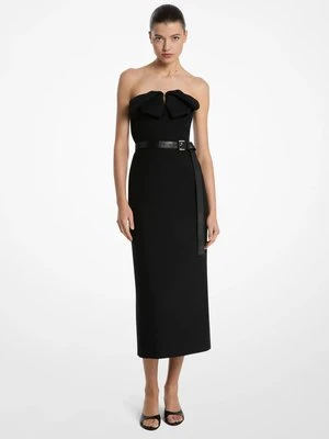 Dopasowana sukienka bez ramiączek z wełnianej gabardyny inspirowana origami MICHAEL KORS COLLECTION