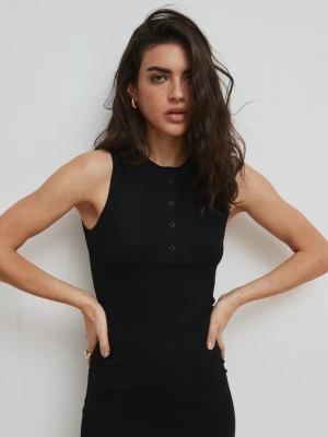 Dopasowana sukienka bez rękawów w kolorze TOTALLY BLACK - TARMA-L Marsala