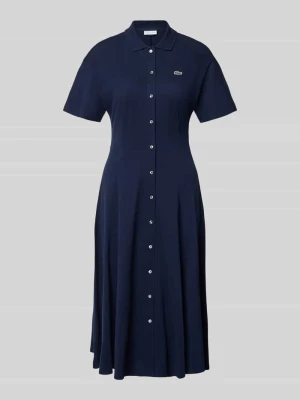 Dopasowana sukienka casualowa z czystej bawełny Lacoste