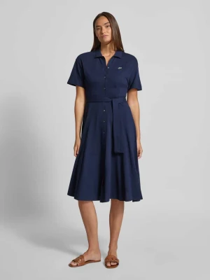 Dopasowana sukienka casualowa z czystej bawełny Lacoste
