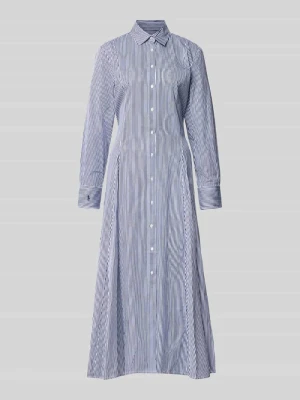 Dopasowana sukienka casualowa z czystej bawełny Polo Ralph Lauren Królewski niebieski