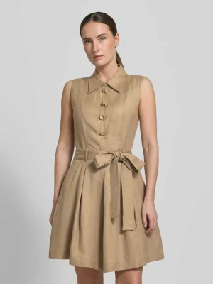 Dopasowana sukienka casualowa z mieszanki lnu i wiskozy model 'KALEISI' HUGO