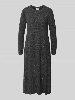 Dopasowana sukienka casualowa z mieszanki wełny z dodatkiem jedwabiu model 'GOCCIA' Weekend Max Mara Antracytowy