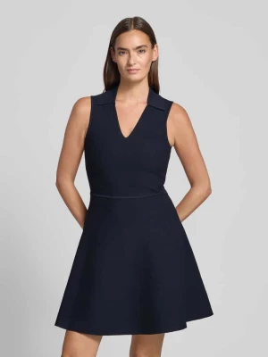 Dopasowana sukienka casualowa z mieszanki wiskozy model 'FAYALAN' Boss Granatowy