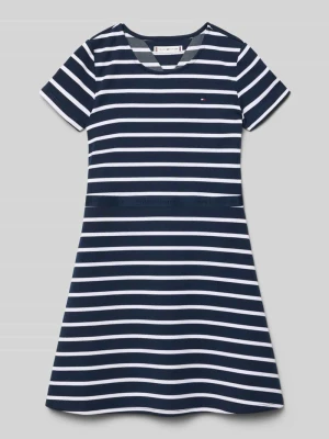 Dopasowana sukienka casualowa z wzorem na całej powierzchni Tommy Hilfiger Teens