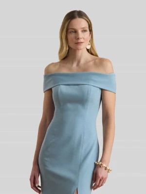 Dopasowana sukienka koktajlowa z dekoltem carmen model 'WOVEN-BODYCON-DRESSES' Lauren Ralph Lauren