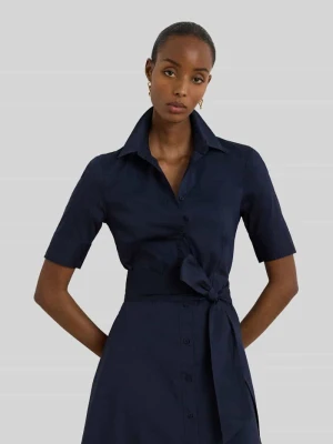 Dopasowana sukienka koszulowa z mieszanki bawełny Lauren Ralph Lauren