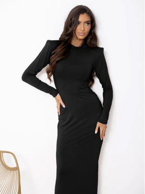 Dopasowana sukienka maxi z wiskozy TISAJA - czarna  magmac 