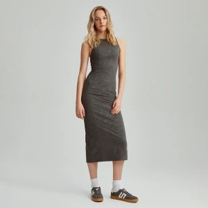 Dopasowana sukienka midi szara House