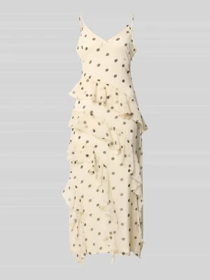 Dopasowana sukienka midi z falbanami model 'SMILLA' Vero Moda