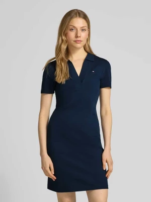 Dopasowana sukienka polo z mieszanki bawełny Tommy Hilfiger