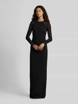 Dopasowana sukienka wieczorowa z rozcięciem z boku Lauren Ralph Lauren Czarny